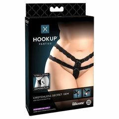 TANGA PLUG ANAL HOOKUP PANTIES CROTCHLESS SECRET GEM- FITS SIZE XL-XXL