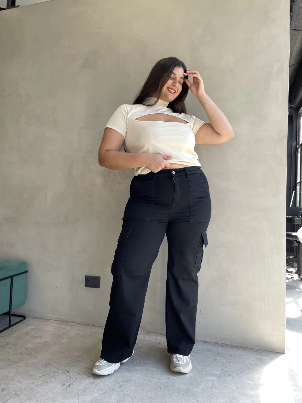 - Cargo negro elastizado -