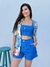 Cropped Linho Reto Cacau Azul - loja online