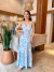 Vestido Longo Marbella Estampado Azul - loja online