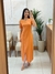 Vestido Linho Botões Laranja - loja online