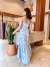 Vestido Longo Marbella Estampado Azul