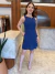 Vestido Linho Mel Azul Marinho - comprar online