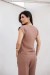 Blusa Dobra Manga Leh Marrom - loja online