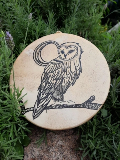 Tambor Lakota Coruja e Lua - comprar online