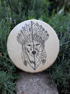 Tambor Lakota Lobo com Cocar - comprar online