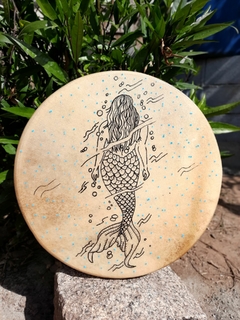 Tambor Ocean Drum decorado Sereia - comprar online