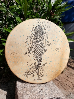 Tambor Ocean Drum decorado Sereia - Teia Mágica