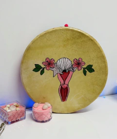 Tambor Oceânico com pintura - Teia Mágica
