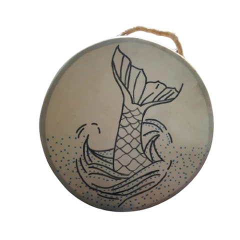 Tambor Ocean Drum decorado Calda da Sereia