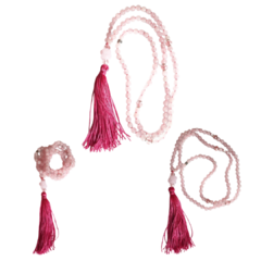 Japamala Quartzo Rosa 6mm - Amor próprio