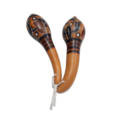 Par de Maracas Pequenas em Cabaça Decorada