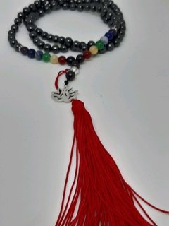 Japamala hematita com as cores dos chackras - Teia Mágica