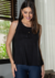 Blusa Amamentação Regata Preta com botão