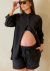 Shorts Gestante de Linho Emma Preto