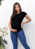 Blusa Gestante Manga Curta Preta - JOO Basics
