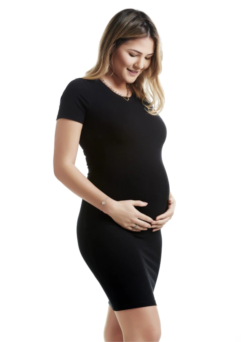 Vestido Canelado Gestante