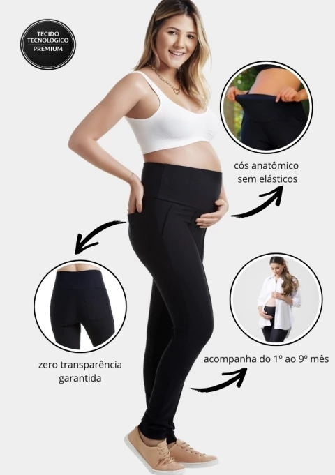 Calça Gestante Montaria Preta