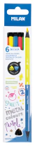 Lapices De Colores Duo Milan - Fluo + Metalicos x6