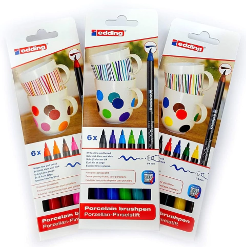 Marcadores Para porcelana Edding x6