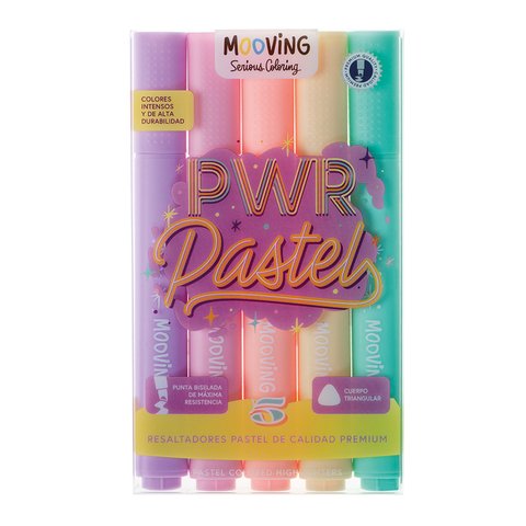 Resaltadores pastel x5 Mooving