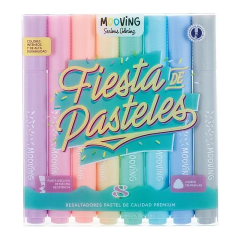 Resaltadores pastel x8 Mooving