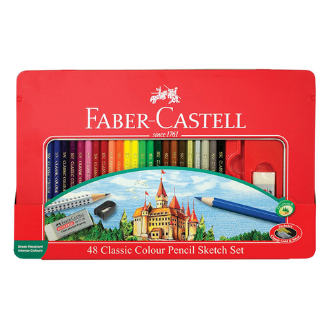 Lata de lápices Faber-Castell x48