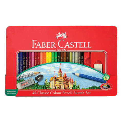 Lata de lápices Faber-Castell x48