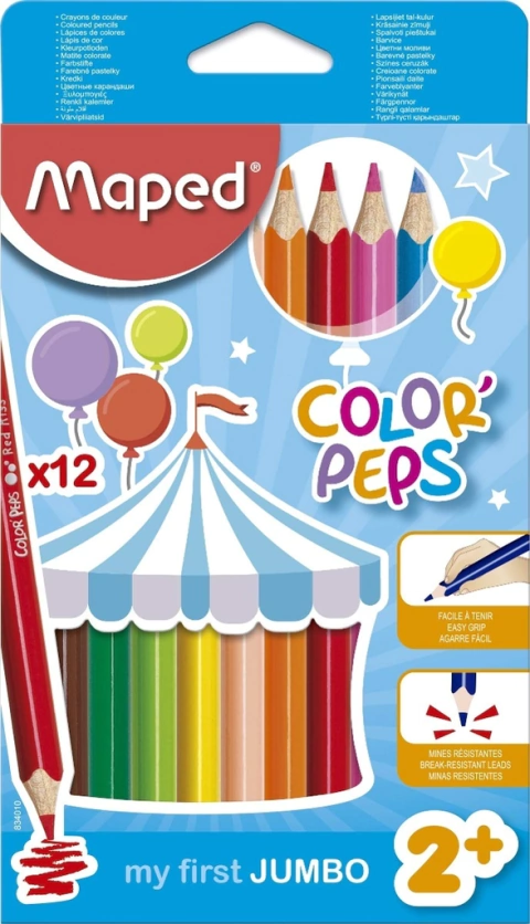Lápices de color Maped Jumbo x12