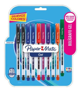Lapicera Paper Mate Gel Trazo fino x10