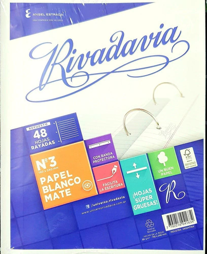 Repuesto Rivadavia x48 hojas N3 rayado