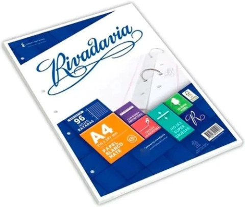 Respuesto Rivadavia x96 hojas rayadas A4