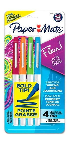 Marcadores Paper Mate Flair bold x4