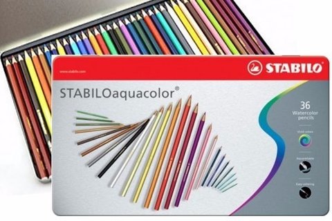 Lápices acuarelables Stabilo x36 lata
