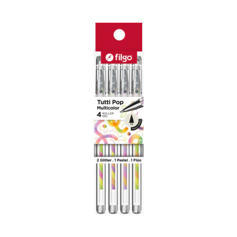 Lapiceras Roller Gel Filgo - Tutti Pop x4