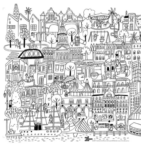 Lamina Mural Para Pintar Mil Mundos - Buenos Aires
