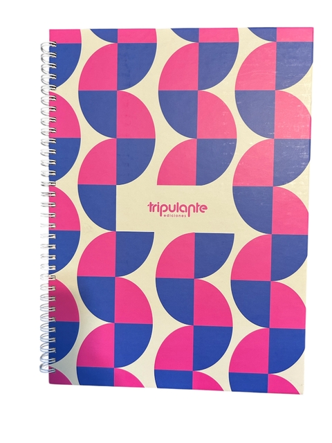 Cuaderno A4 Rayado Tripulante - Formas Rosas Y Azules