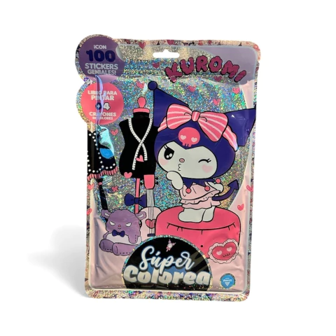 Libro Para Colorear Vertice + Crayones y Stickers - Kuromi - comprar online