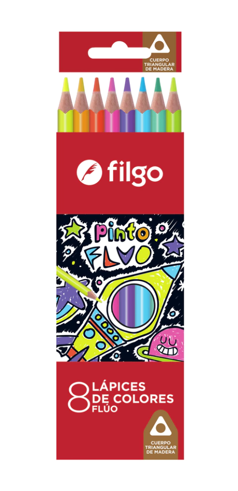 Lapices Filgo Pinto Fluo x8