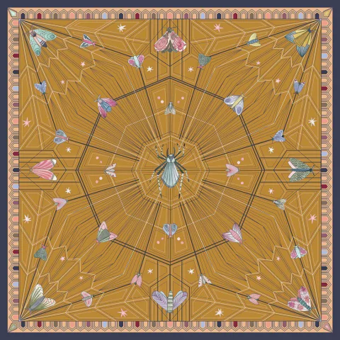 Pañuelo "Gatsby, Gatsby spider" color mostaza