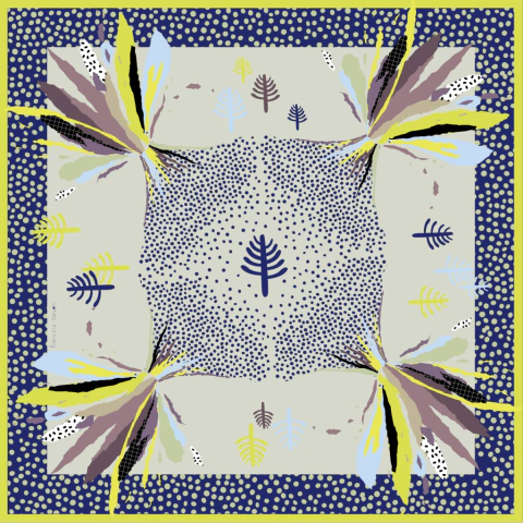 Pañuelo "Volcán" fríos 90 x 90 cm