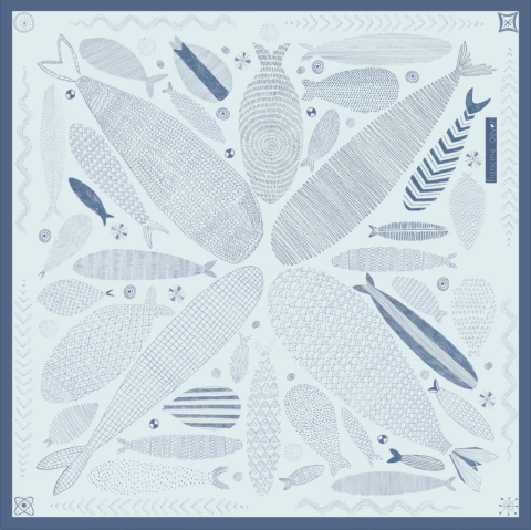 Pañuelo "Cardumen" - Azul