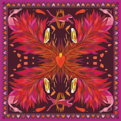 Pañuelo FUEGO 90 x 90