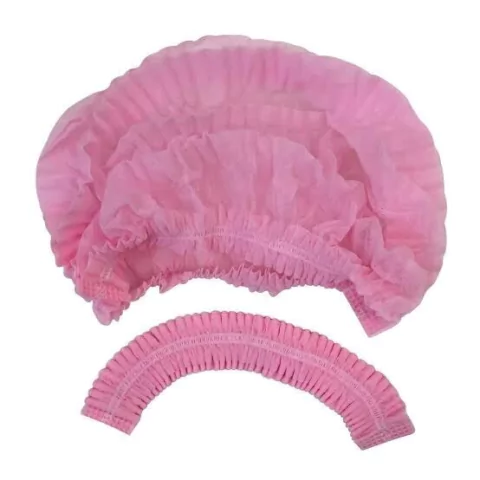touca rosa descartável