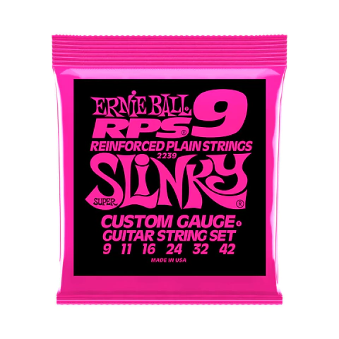 Encordoamento Guitarra Ernie Ball 2239 .009-.042 Super Slinky RPS Níquel