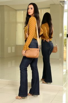 27643-CAMISA CHIFON ESTAMPA GEOMÉTRICA - Loja Clara Assis