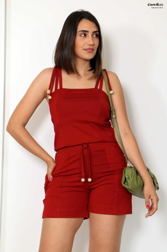 28145-CONJUNTO VERMELHO SHORT E BLUSA