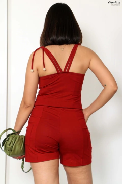 28145-CONJUNTO VERMELHO SHORT E BLUSA - comprar online