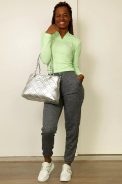 29487-BLUSA NA MALHA CANELADA VERDE LIMA na internet