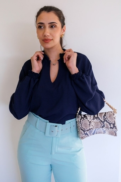 30033-BLUSA CASUAL AZUL MARINHO na internet
